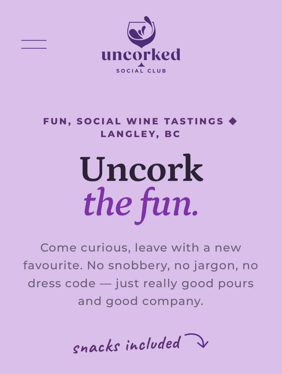 The Uncorked Social Club website is officially launched! 🎉

I&rsquo;d love to see you and your friends at one of my wine tastings in Langley! 🥂🍷 Check out our upcoming pours at www.uncorkedsocialclub.ca (link in bio).

#winetasting #langleybc #whi