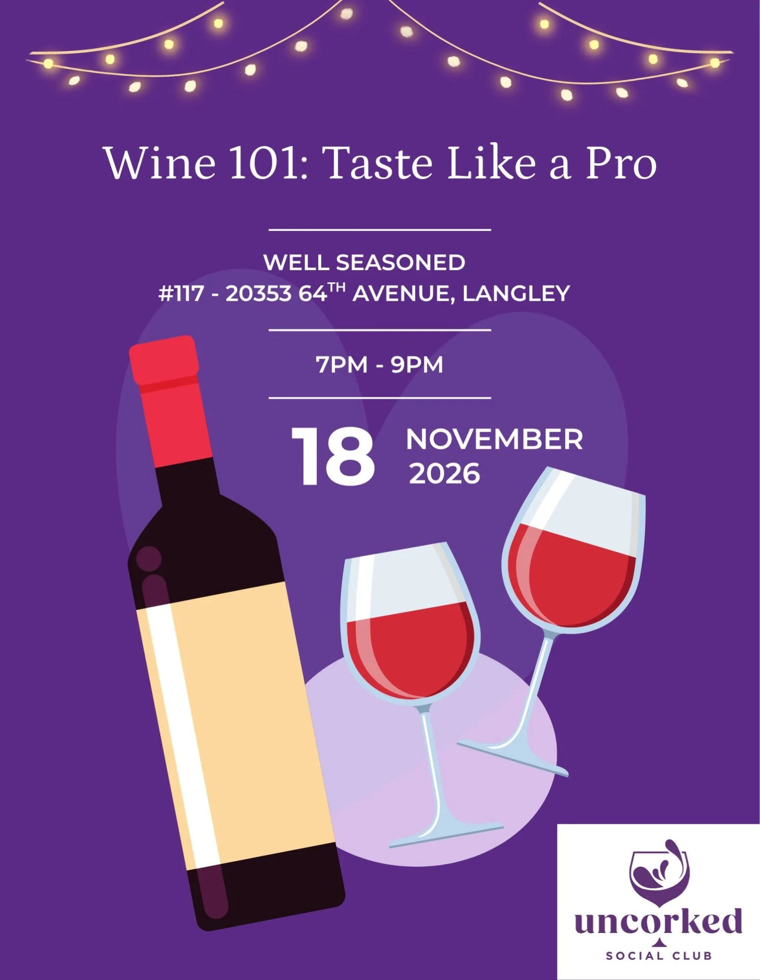 Our next wine tasting event will be more on the educational side&hellip;but still fun, social, and relaxed (never stuffy and boring!)

Two hours, six wines, zero pretension. Come taste like a pro with Brigette &mdash; snacks included.

We&rsquo;ll be