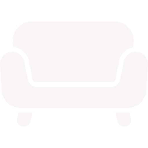 Minimalist icon of a sofa in black and white.