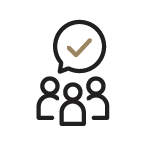 Icon of three people with a checkmark above them