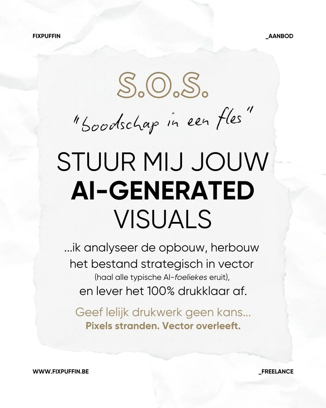 I get it... je hebt een concept, weinig tijd en je hebt snel een visual nodig.
Je schrijft een basic prompt met tekst die erop moeten komen waarbij jij vraagt "maak de tekst beter".
Welke kleurtjes je het liefste wil (die je mooi vind natuu
