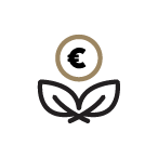 Simple line drawing of a person meditating with a leaf under them