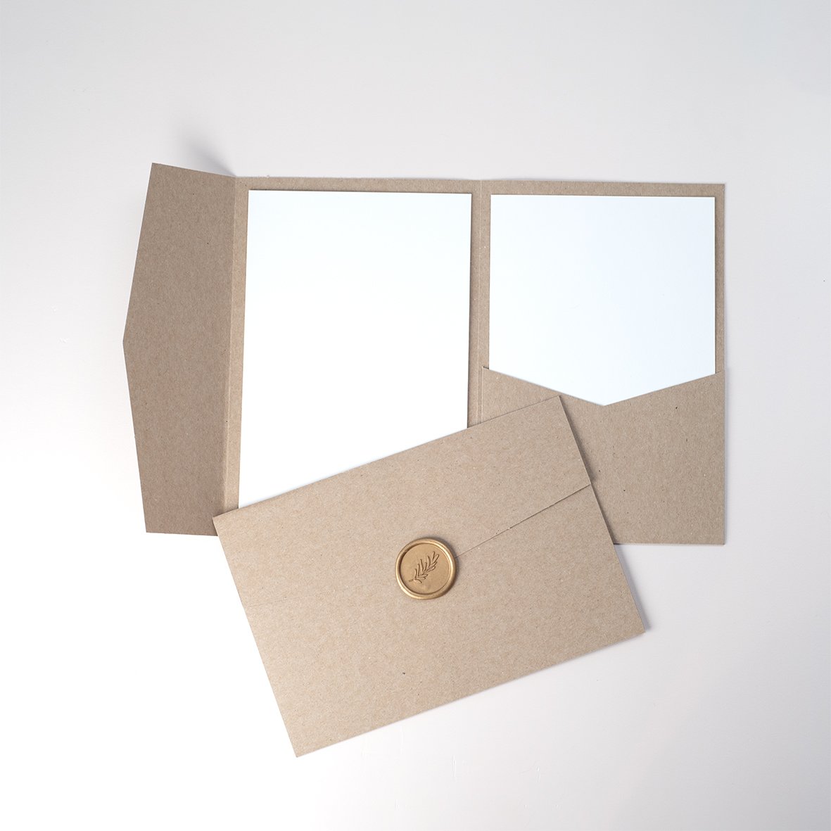 Pocketfold enveloppe met wax sluitzegel, A5 formaat