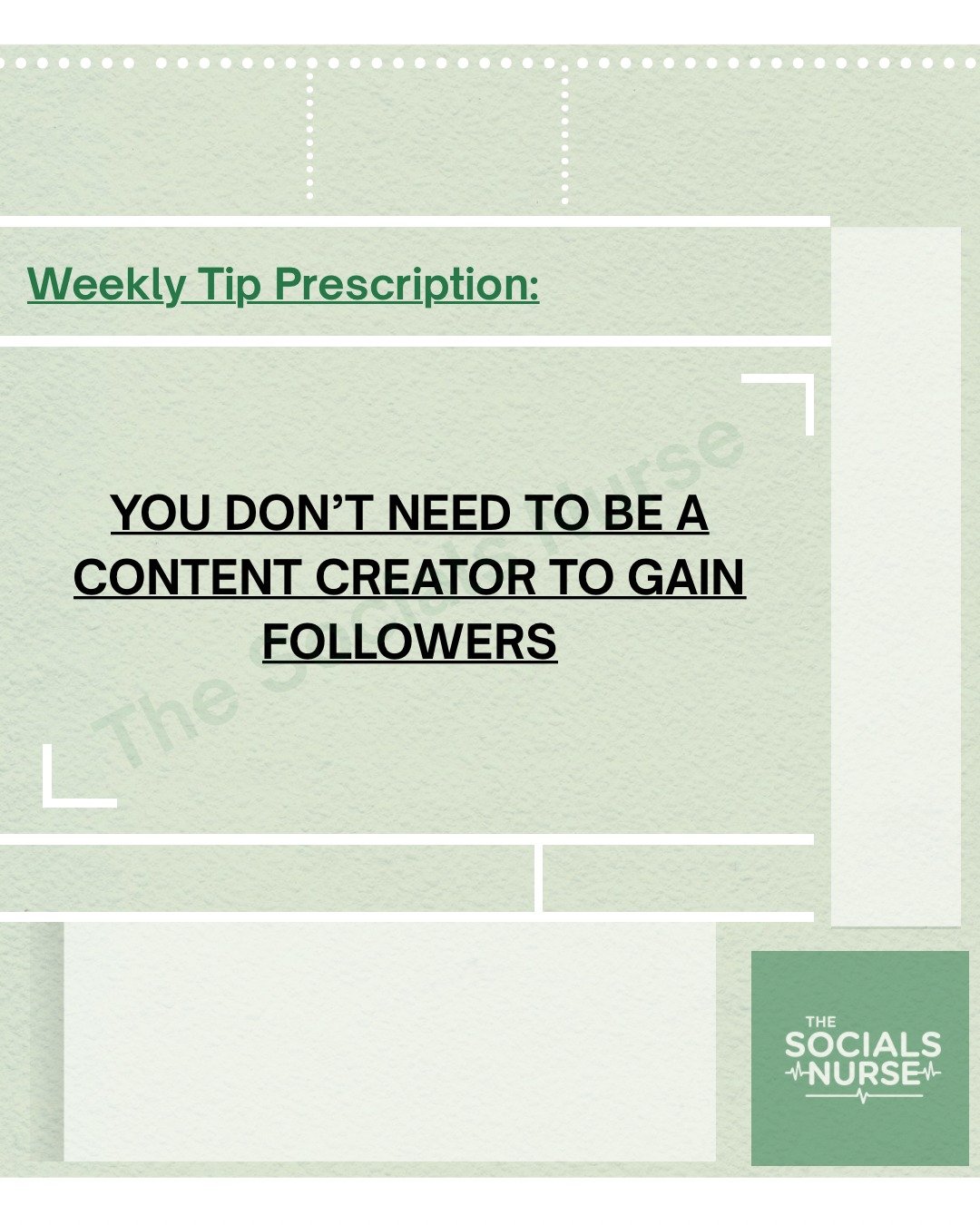 Shocking, I know! The social media world can feel daunting for us healthcare grafters! but once you find what&rsquo;s comfortable for you, you&rsquo;re winning! Try using this tip and see for yourself, there&rsquo;s always a way around it!

If you&rs