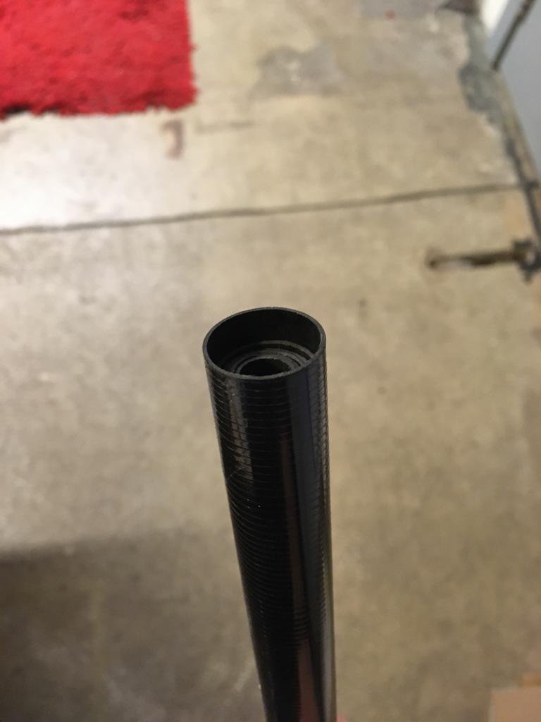 Custom six-segment carbon fiber leg, friction-locked by pulling