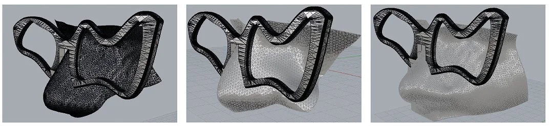 Every nose is different - contact zones were cut directly from scanned data for a perfect fit