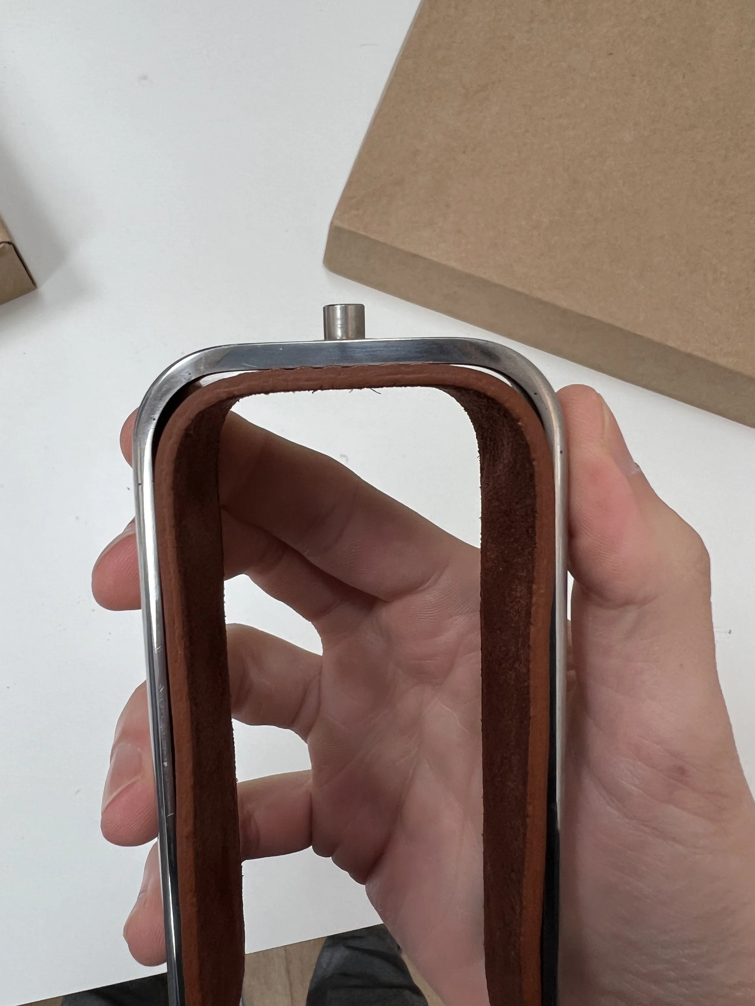 Testing for leather/steel alignment - tolerance control was key