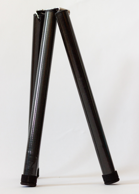 Final carbon fiber leg assembly in open position