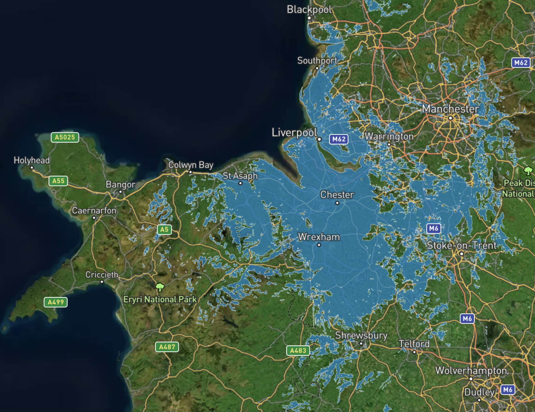The Marcher Vibe DAB Coverage Area Map