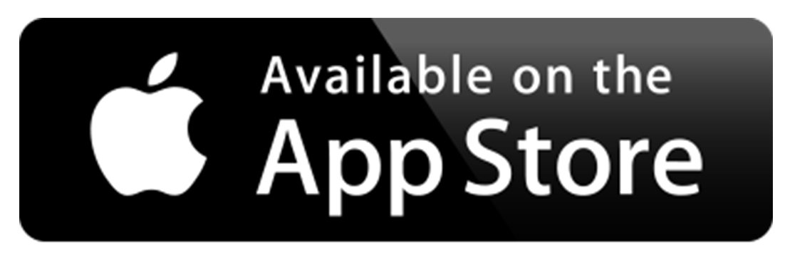 Black and white app store badge with Apple logo and text 'Available on the App Store'.