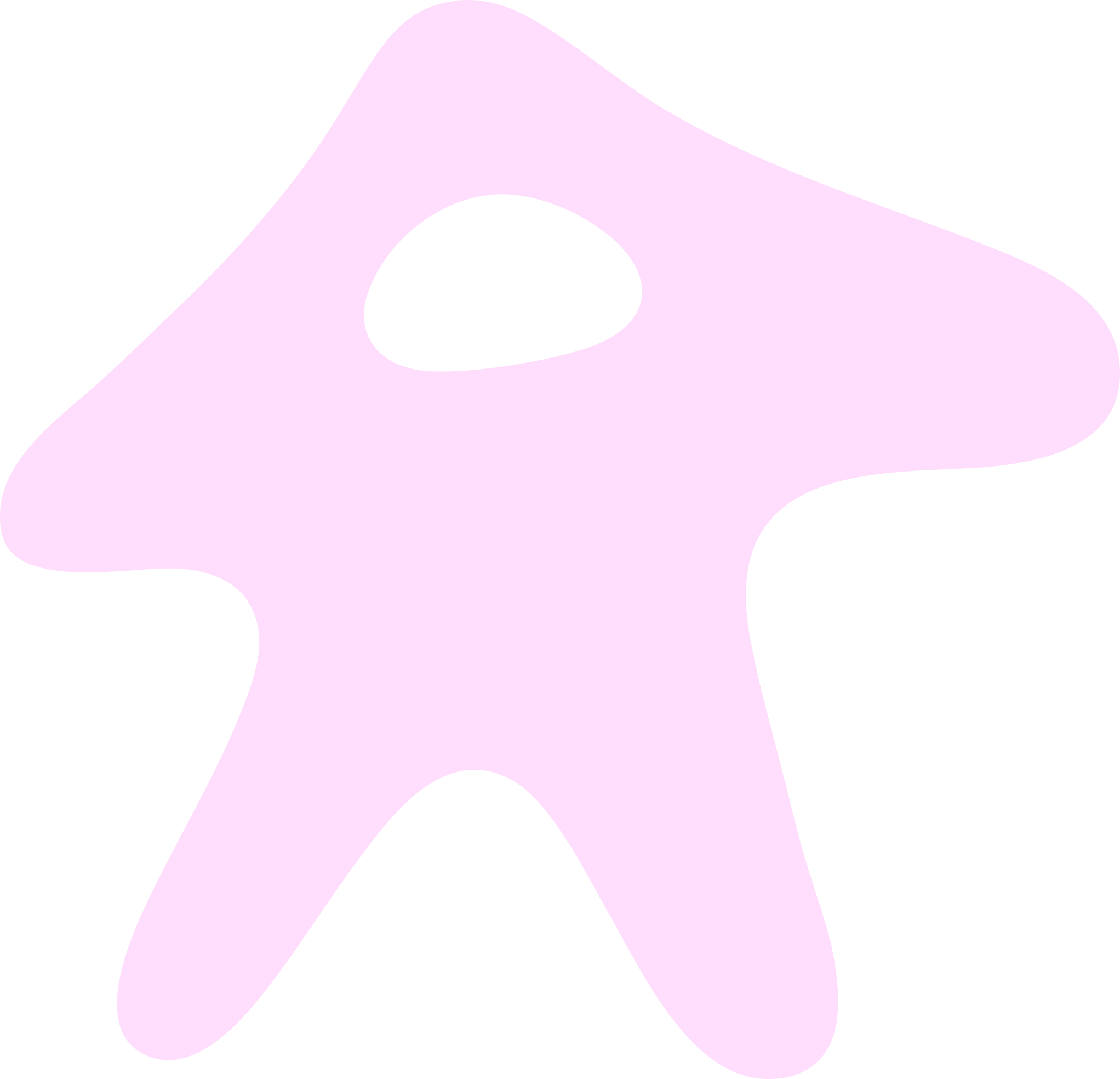 Digital illustration of a star-shaped character with a pink body and a large black eye on a black background.