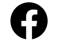 Facebook logo with a black background and white lowercase 'f'