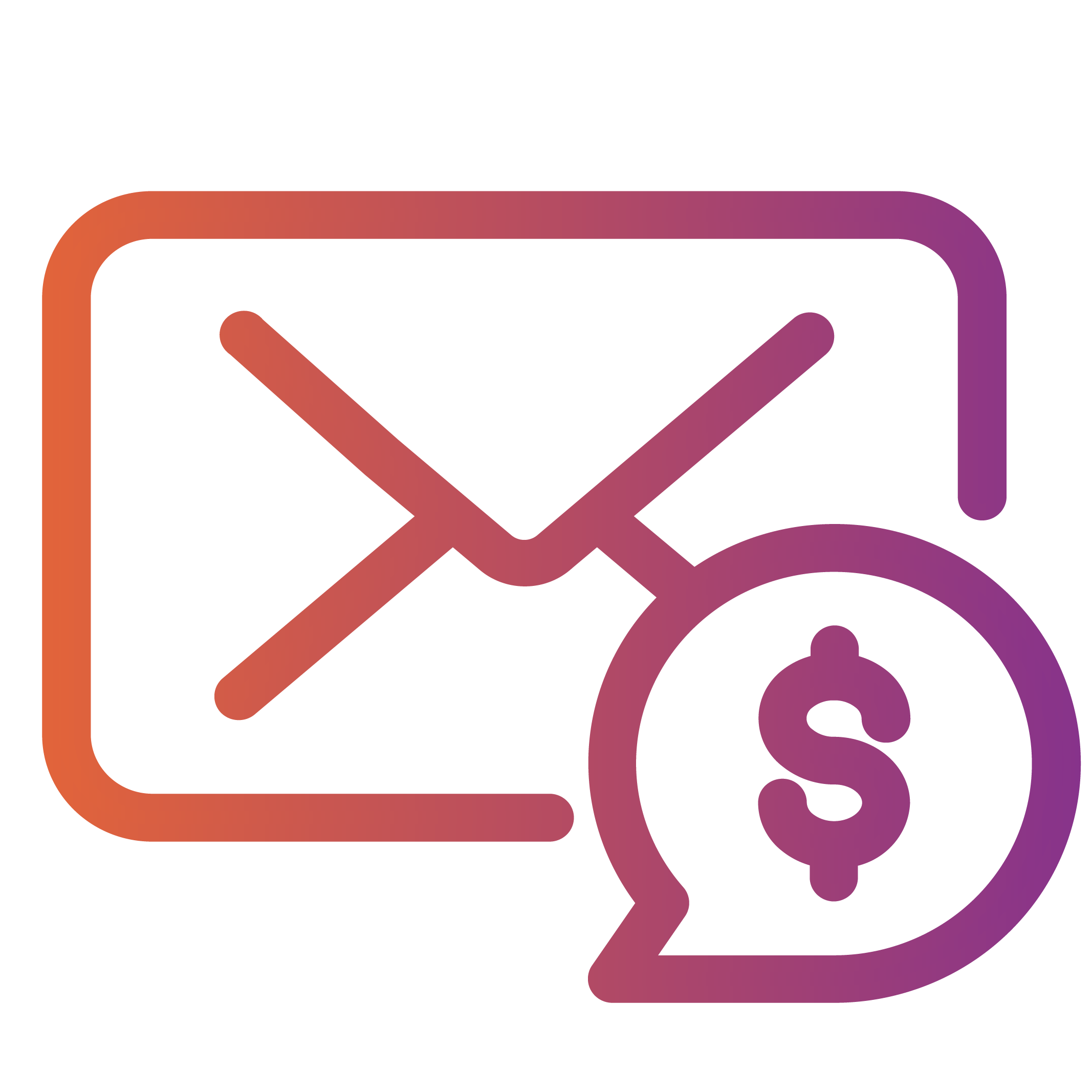 Colorful abstract graphic with gradient shades of orange, pink, purple, and violet.