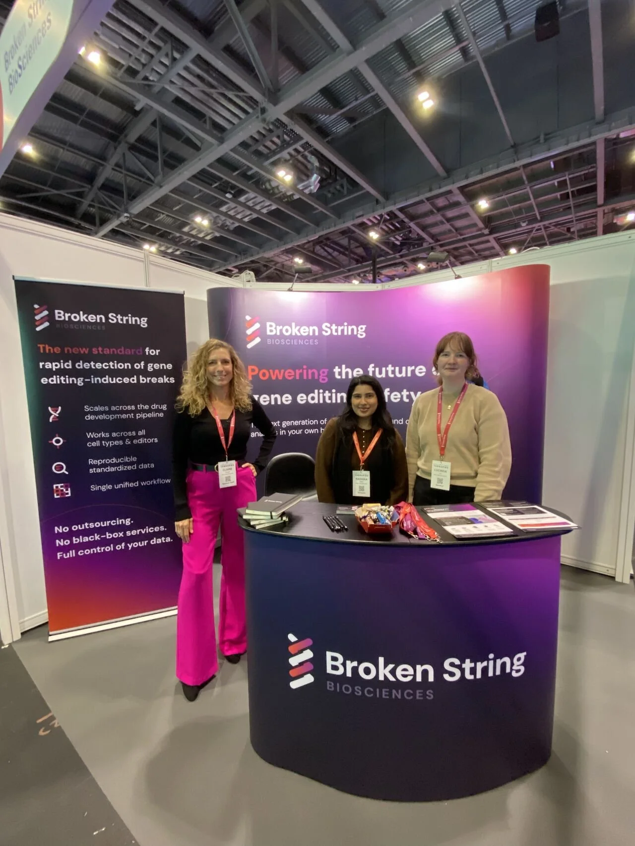 Claire, Radihka and Lucinda at BSB booth