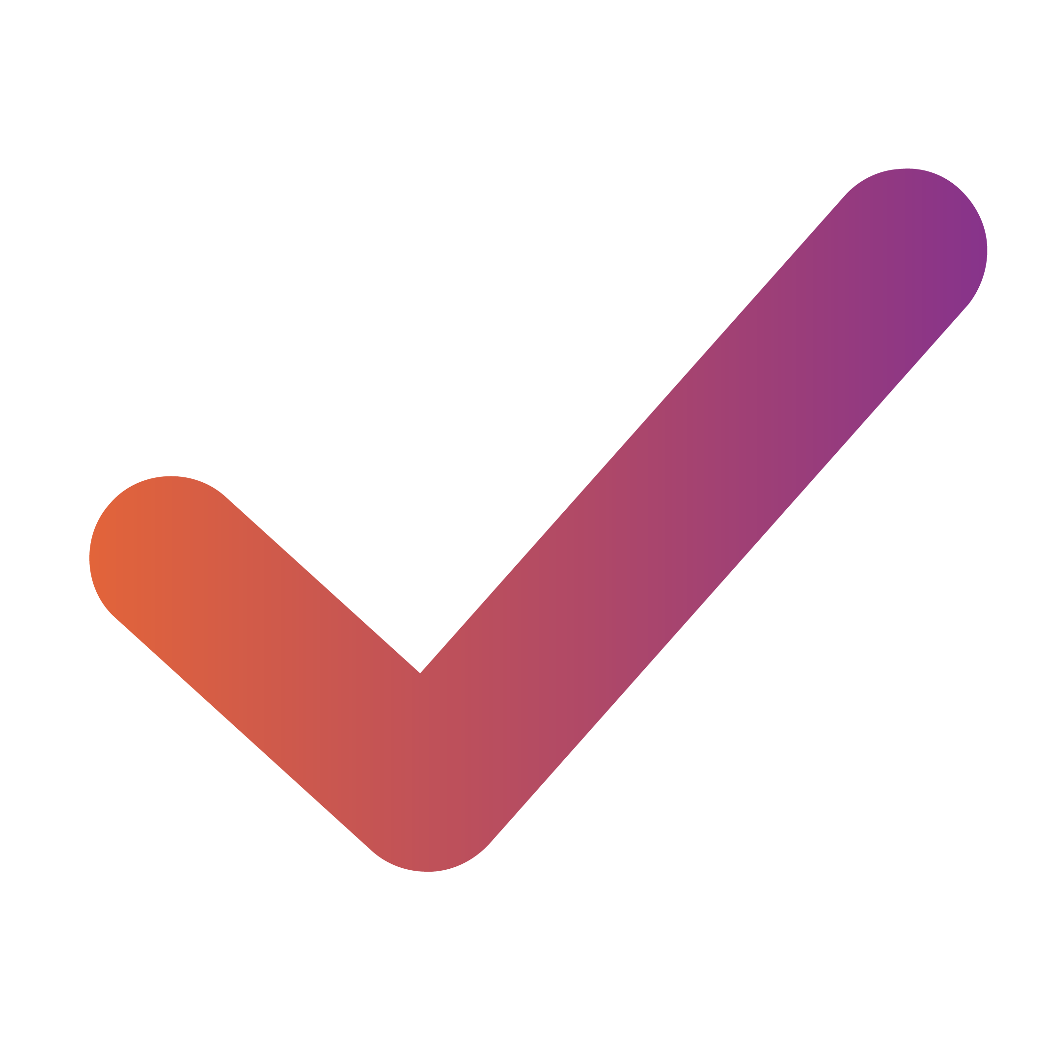 Gradient icon of a tick