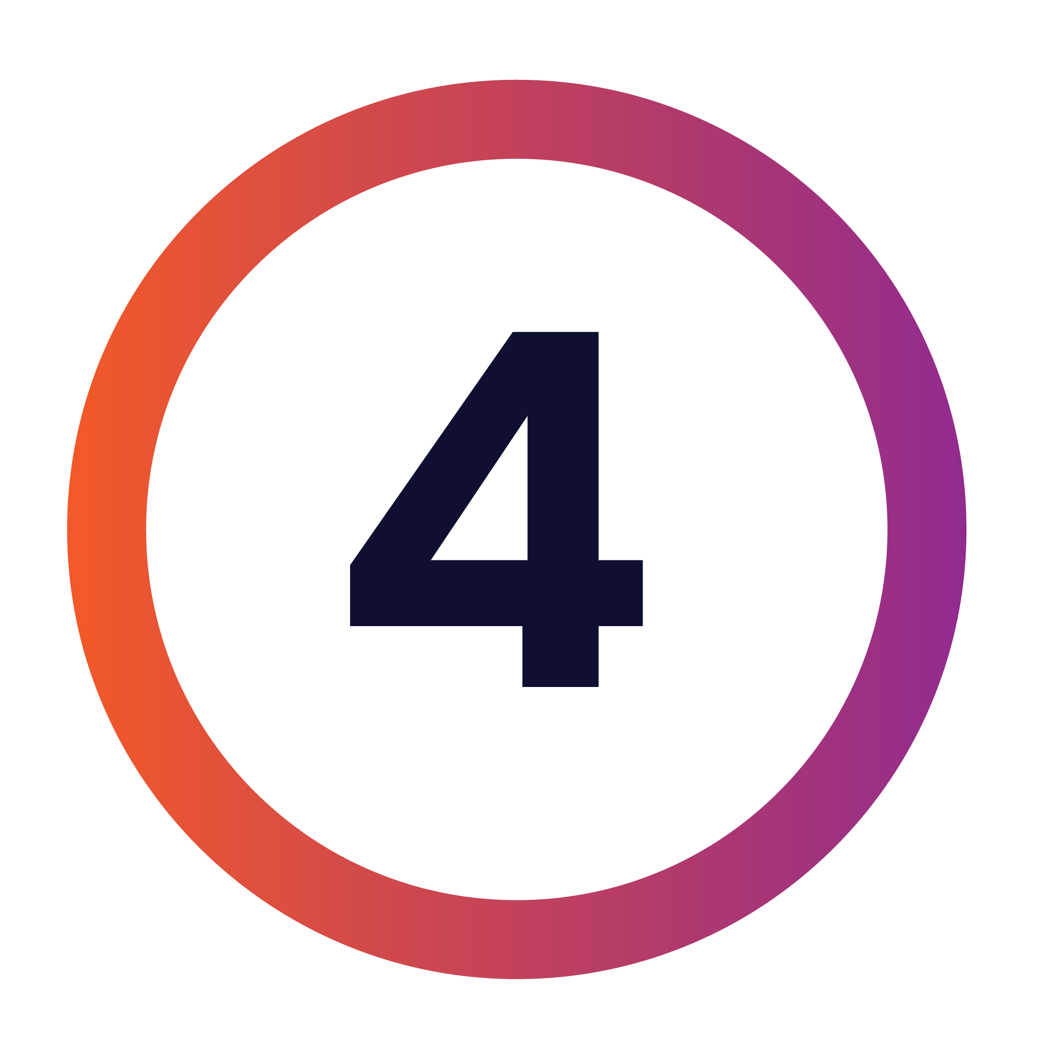 Gradient icon with number 4 inside the circle