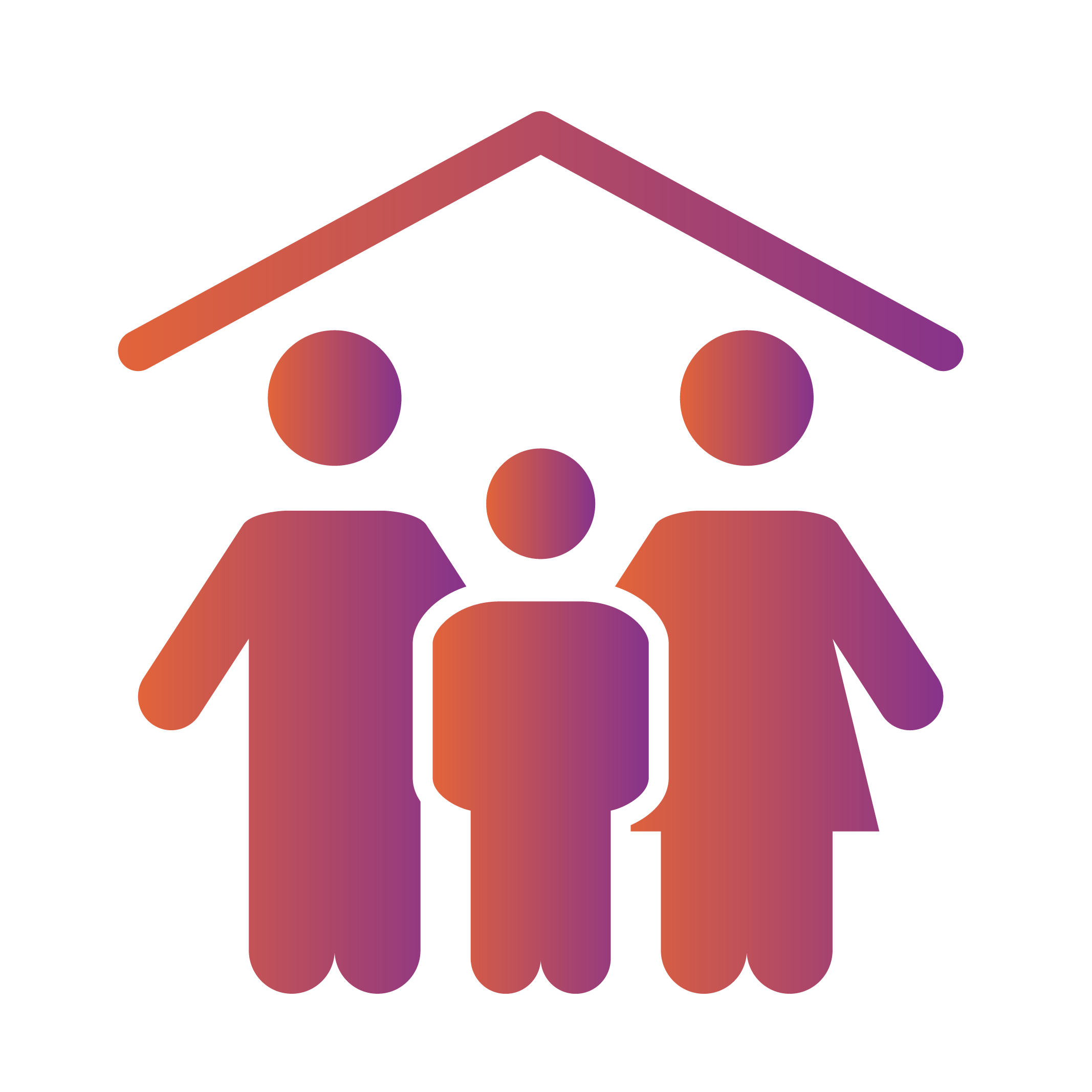 A colorful stylized illustration of family