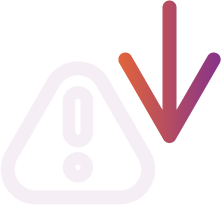 Warning triangle with exclamation mark and downward arrows