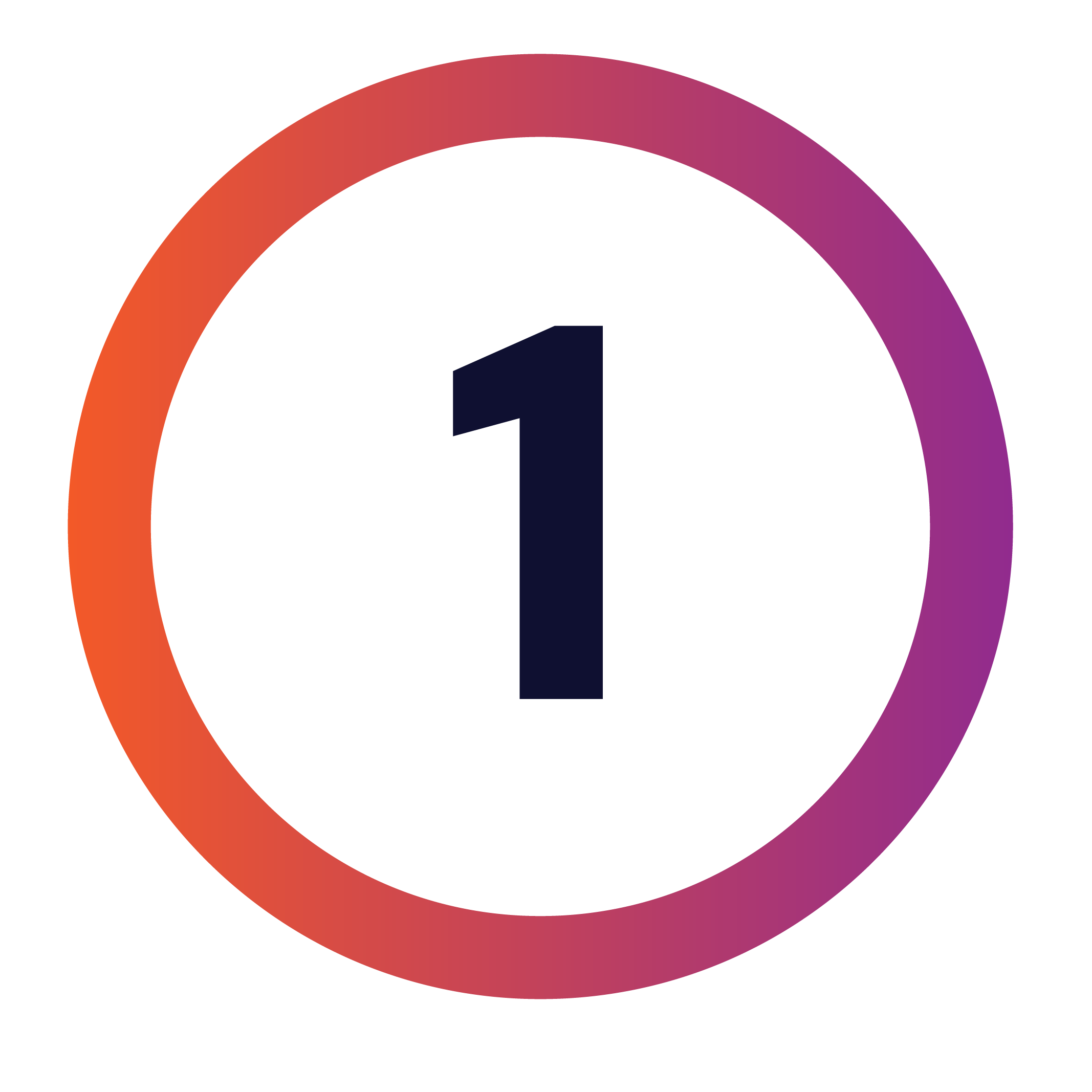 Gradient icon with number 1 inside the circle