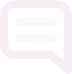 Speech bubble icon with three horizontal lines representing text.