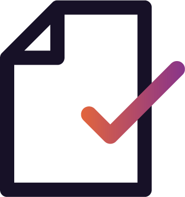 Icon of a document with a checkmark