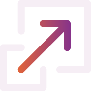 Abstract geometric shape with gradient colors, mainly purple, orange, and pink.