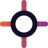 Abstract circular design with colored lines extending outward