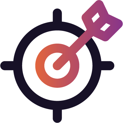 Abstract graphic of gears with an upward arrow, symbolizing growth or progress.