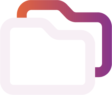 White and gradient coloured folders overlapping