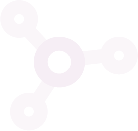 A white molecular structure diagram with five connected circular nodes on a black background.
