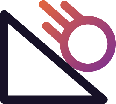 A stylized icon of a falling object hitting a surface, with a circular object and motion lines indicating impact.