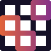 Abstract geometric shapes with gradient colors on a dark background