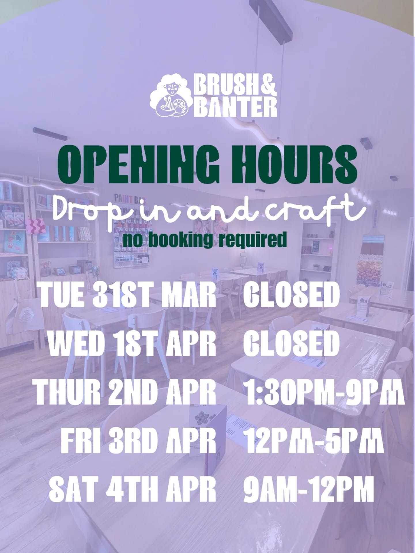 This week in Brush and Banter &amp; The Book Nook 🫶🏼
Late Night Craft Club will be on Thursday 5pm-9pm.
Adult and kids crafting available for walk ins.