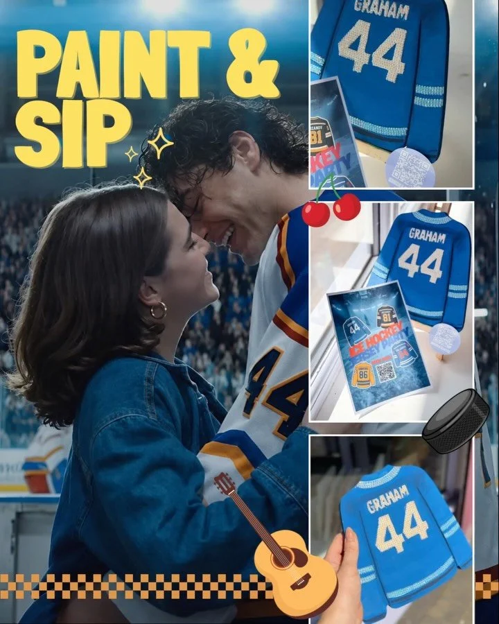 Introducing our next Paint &amp; Sip 🫟🥂

Get your skates on and join us for an evening of painting, bedazzling, sipping and drooling over our fave ice hockey players! Be it Garrett and the Briar U boys, our Heated Rivalry faves or the babes from th