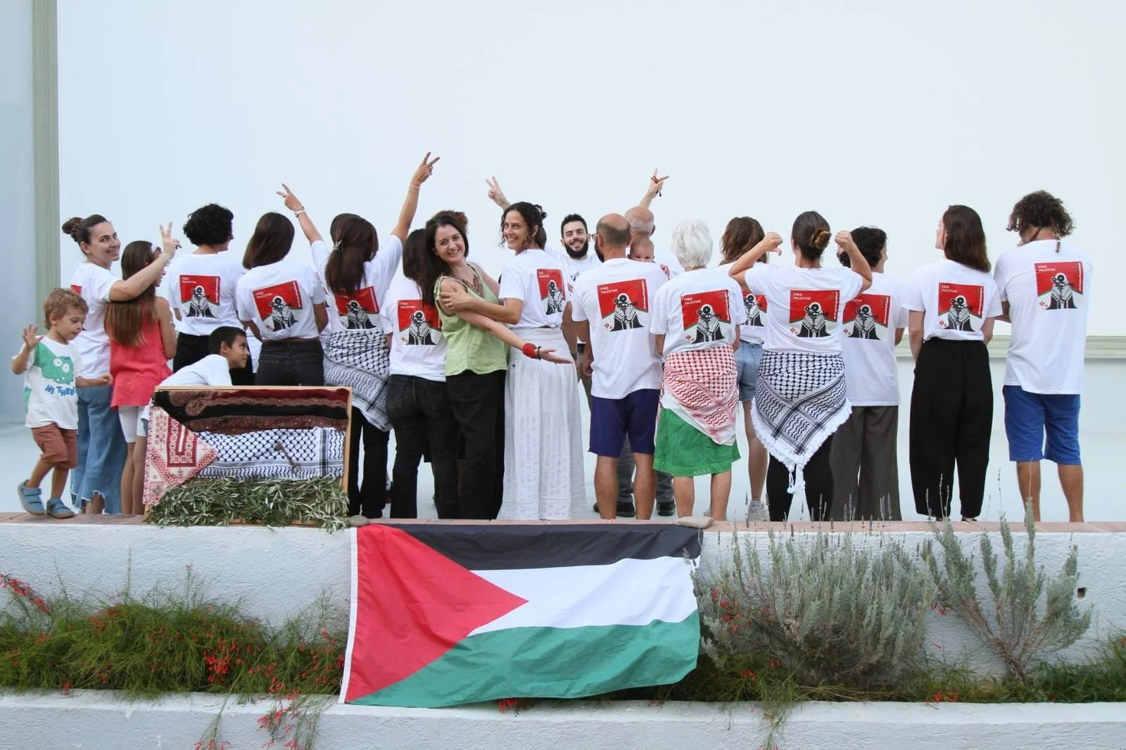 The Palestinian Independent film festival 1st edition in Agios Nikoloas Crete at an outdoor cinema. The festival's team from Crete and Cyprus