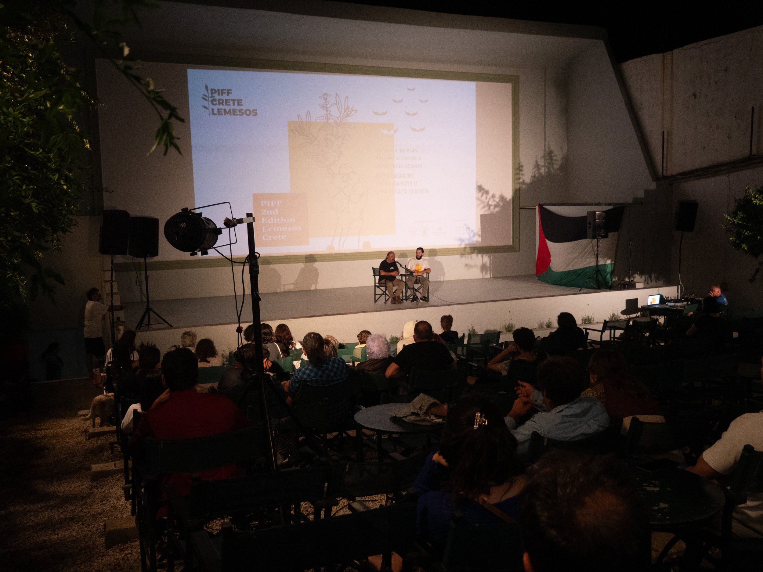 Post-screening discussion during the Palestinian Independent Film Festival