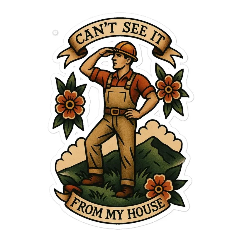 Can't See It Guy Sticker
