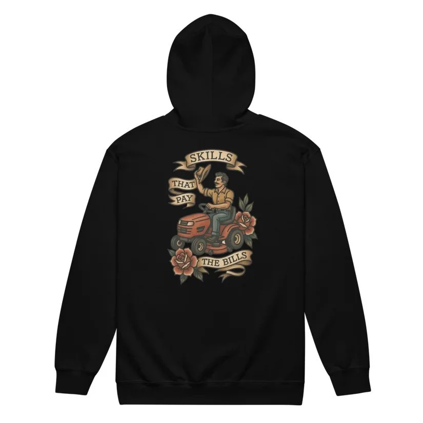 Landscaper Skills Guy Zip-Up Hoodie