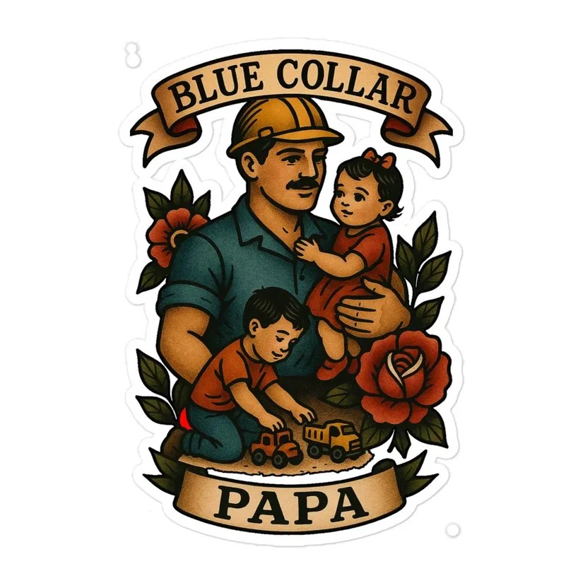 Blue Collar Papa Sticker