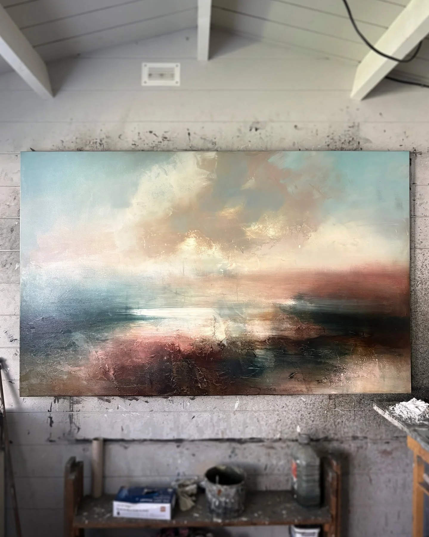 Midway through this large piece this afternoon - lots to do.