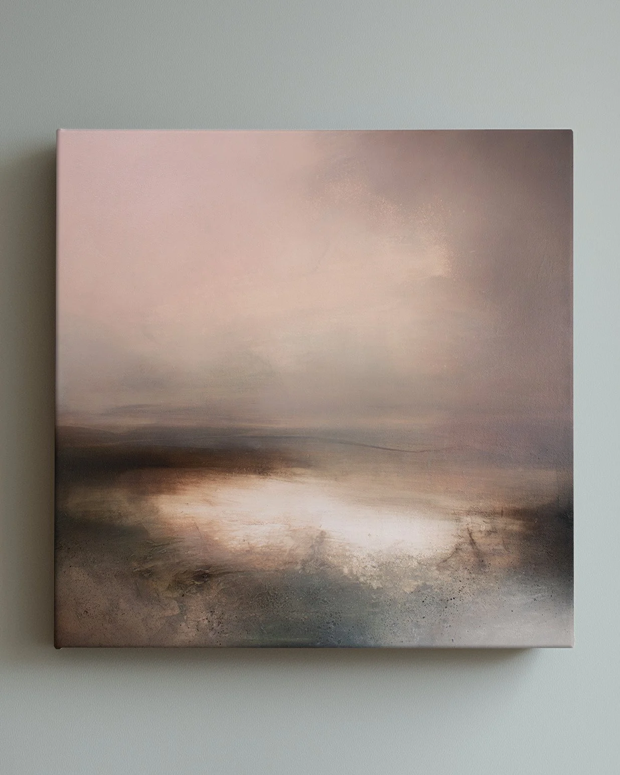 "The Bone Path" - oil on canvas.
.
&ldquo;We tend to think of landscapes as affecting us most strongly when we are in them or on them, when they offer us the primary sensations of touch and sight. But there are also the landscapes we bear w