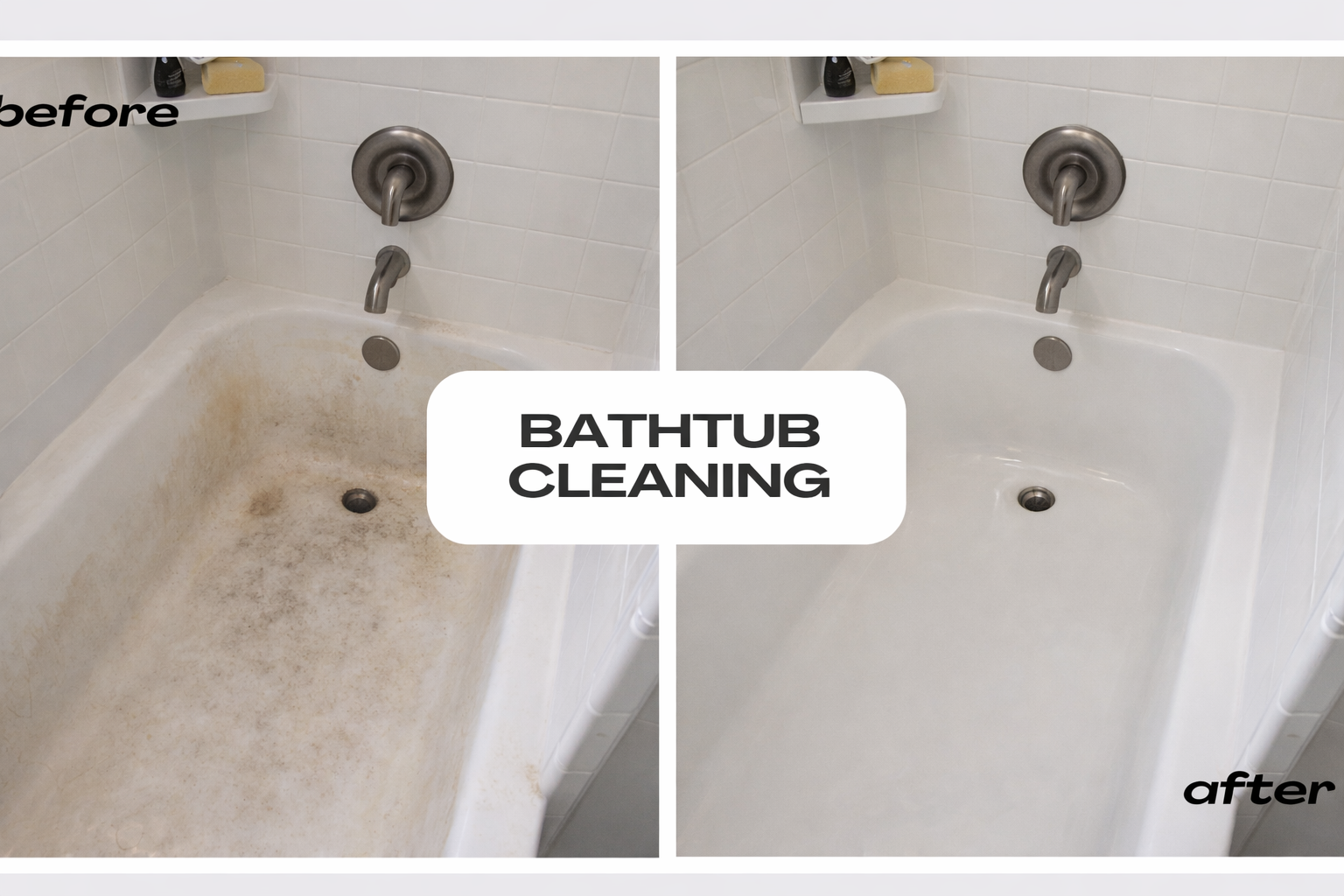 Bathtub deep cleaning for short-term rental properties in Charleston SC with before and after results