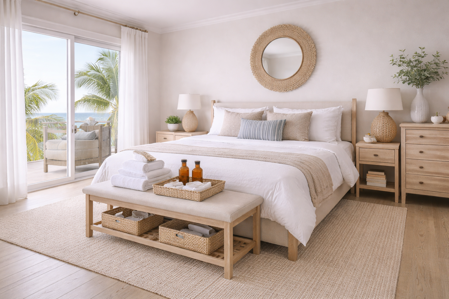 Airbnb bedroom staging and linen service for short-term rental turnovers in Charleston SC