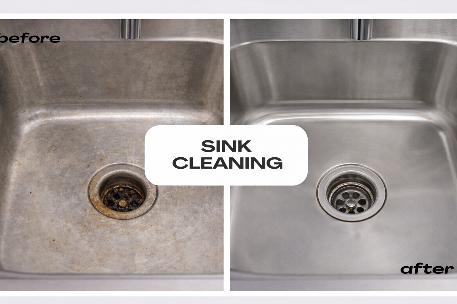 Kitchen sink cleaning for Airbnb turnovers in Charleston SC with stainless steel detailing