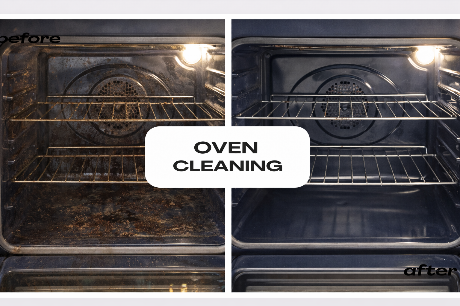 Oven and appliance deep cleaning for Airbnb turnovers in Charleston SC with before and after results