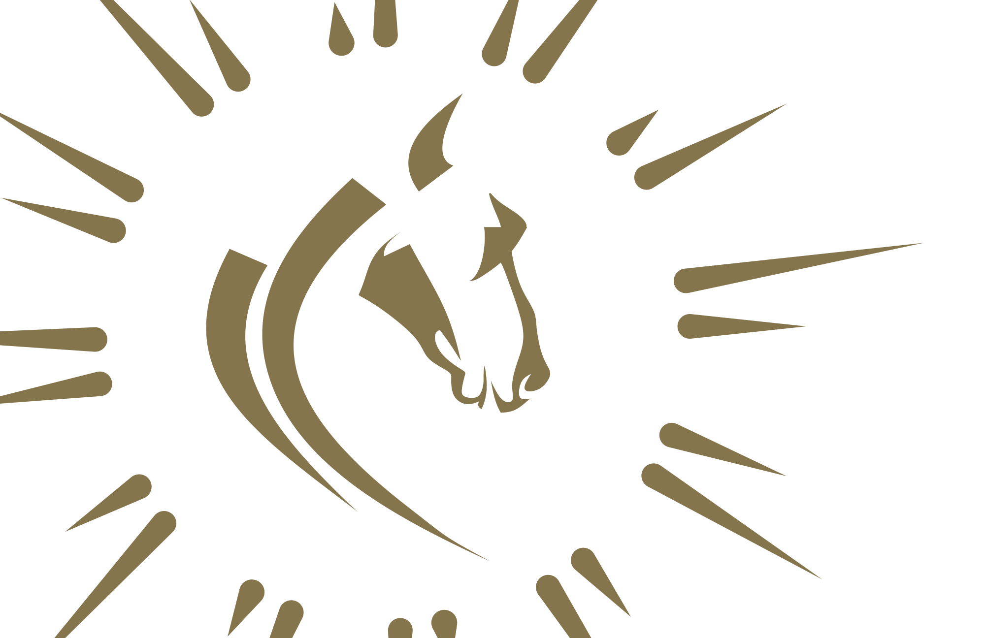 A black and gold clock with a unicorn head in the center.