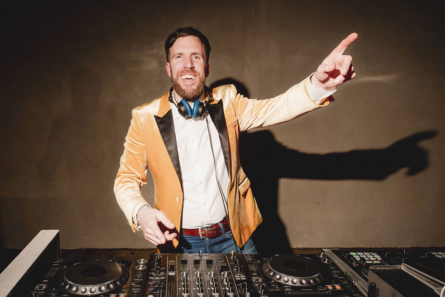 DJ Max Galactic in wedding attire.