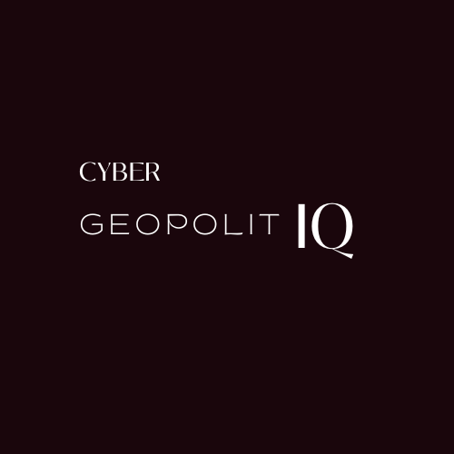 Text reading 'CYBER GEOPOLIT IQ' on a dark background