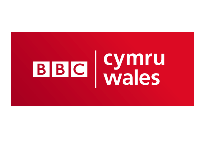 The red logo of BBC Cymru Wales, on a white background.
