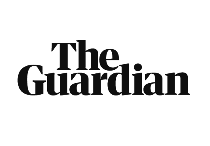 Logo for The Guardian news organisation in black text on a white background.